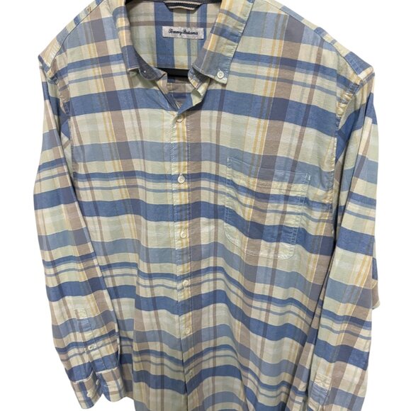 Tommy Bahama Shirt Mens XL/TG Button Up Plaid Cotton Long Sleeve Button Up - Picture 4 of 7